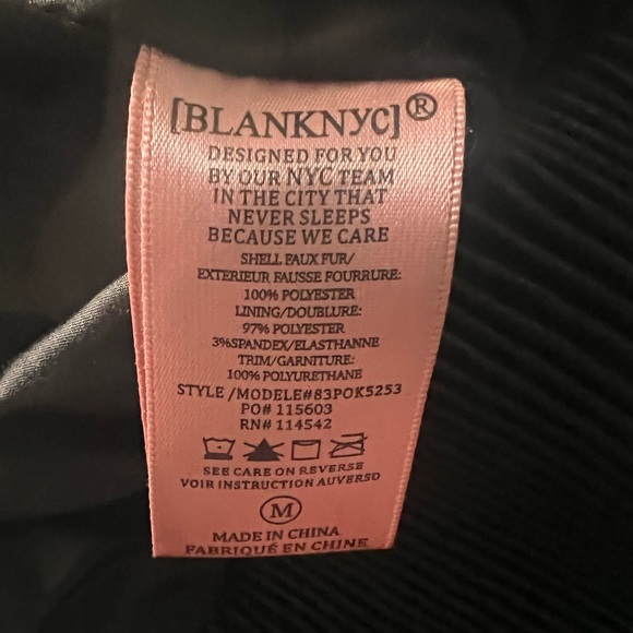 Blank NYC Girls Kids Faux Leather Shearling Jacket Size M - Picture 7 of 11